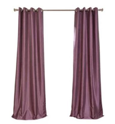 Purple 7X3 Feet 200 Gsm Shrink Resistant Plain Silk Curtain 