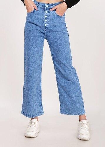 Comfortable Washable Casual Wear Sky Blue Women Denim Jeans