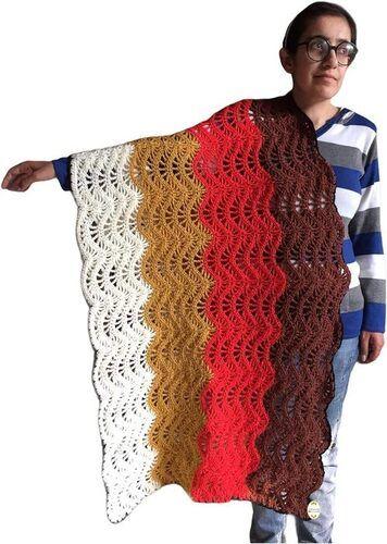 Multi Color Woolen Material Ladies Handmade Shawls