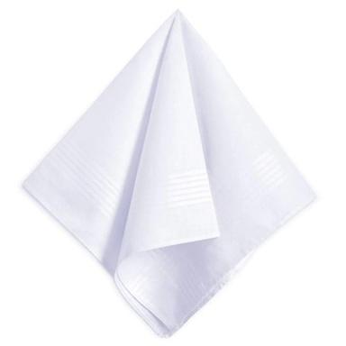 Light Weighted Square Shape Washable Breathable Plain Cotton Mens Handkerchiefs