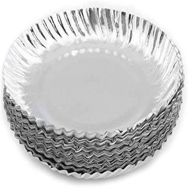 Heat and Cold Resistant Single Compartment Round Disposable Silver Foil Paper Plates