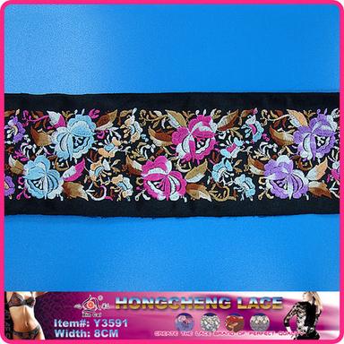Polyester Fashion Embroidering Satin Lace