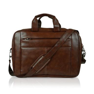 Black/ Brown Pu Leather Office Bag