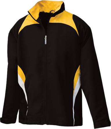 Black And Yellow Regular Fit Comfortable Full Sleeves Polyester Sport Jacket For Mens 