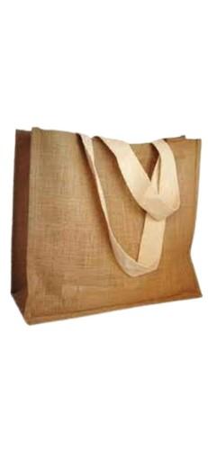 Brown Plain Pattern Jute Shopping Bag