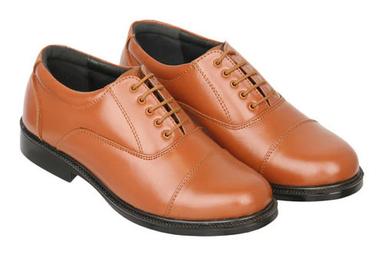 Mens Lace Closure Leather Police Brown Shoes