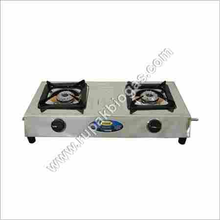 Biogas Double Burner Stainless Steel Stove