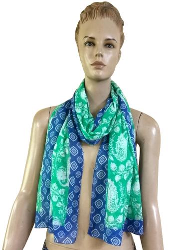 Blue And Green Cotton Printed Scarves Age Group: Adults