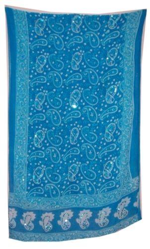Embroidered Silk Paisley Print Fancy Scarves