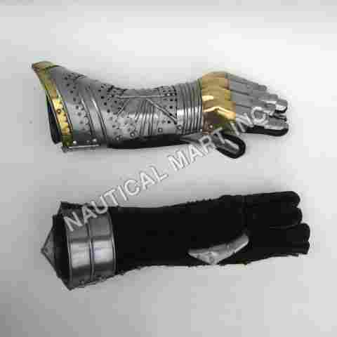 Medieval Armor Brass Gauntlet Pair Gloves