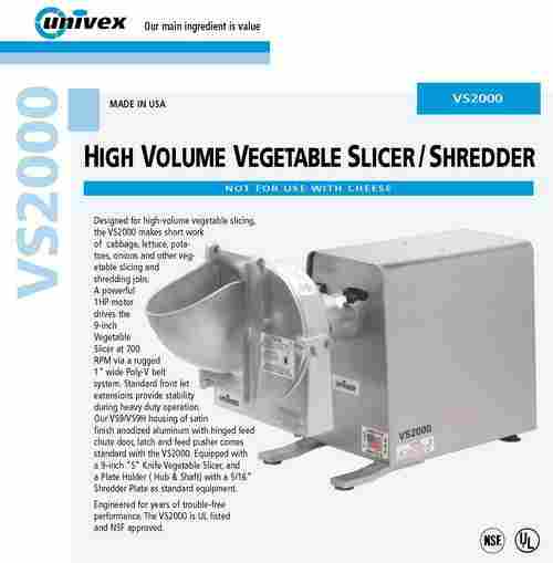 Vegetable Slicer & Shredder - UNIVEX (USA)