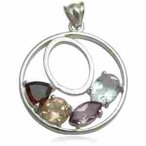 multi colored genuine gemstone 925 sterling silver pendant collection online