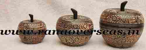 Brass Metal Dry Fruits Container / bowl Set of 3 Pcs