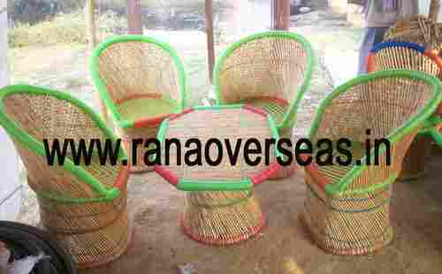 bamboo Munda Chair With Table Set