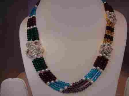 American Diamond Side Pendant Necklace