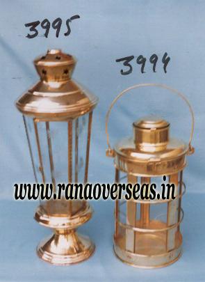 Copper Brown Brass Metal Lantern In Polished