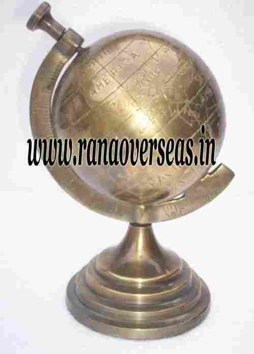Aluminium Metal Globe in Brass Antique Finish