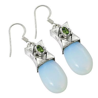 Peridot & Synthetic Opal Earrings Jewellery