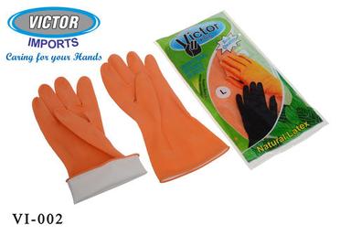 Orange & Black Household Latex Hand Gloves