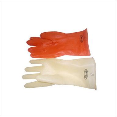 Orange & White Post Mortem Rubber Hand Gloves