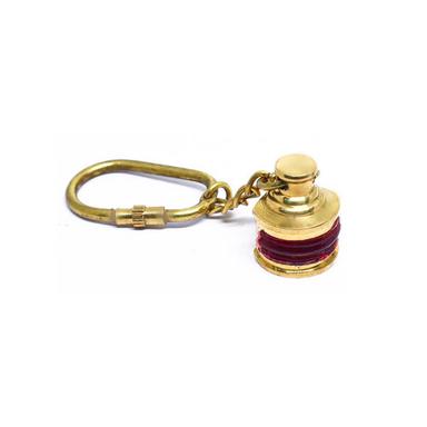 Handmade Nautical Key Chain Lamp Gold Red Brass Nautical Railroad