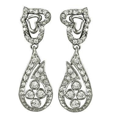 Wholesale Sterling Silver Luxurious CZ Wedding Earrings