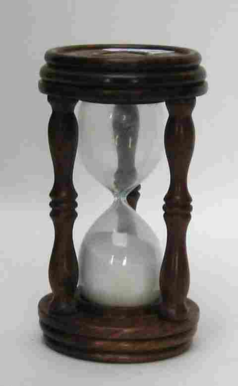 NAUTICAL WOODEN SAND TIMER 7"