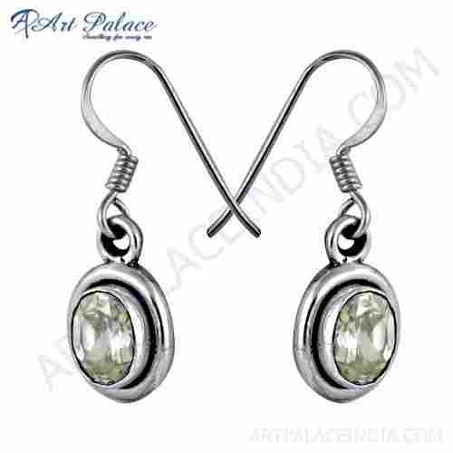Wholesale Cubic Zirconia Gemstone Silver Hook Earrings