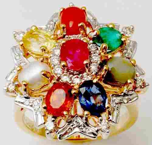  Exclusive multi stone real gold ring from India 