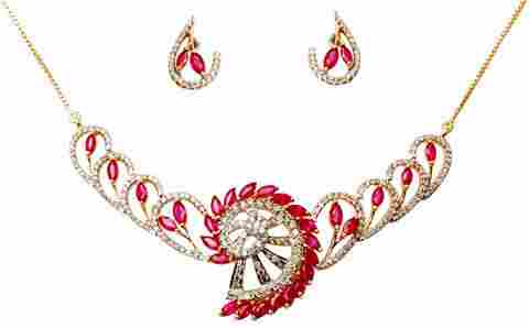 Ruby Gold Necklace For Womens, Designer Ruby 