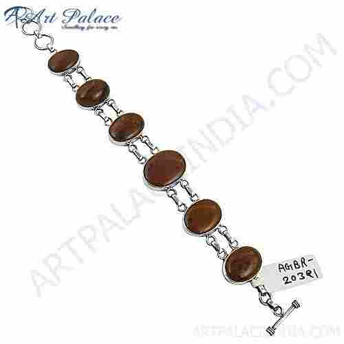 Latest Loose Gemstone Silver Bracelets For Party Wearing Jewelry, 925 sterling Silver