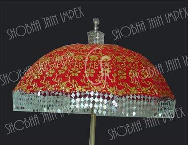 Red And Golden Brocade Muthukuda Umbrella