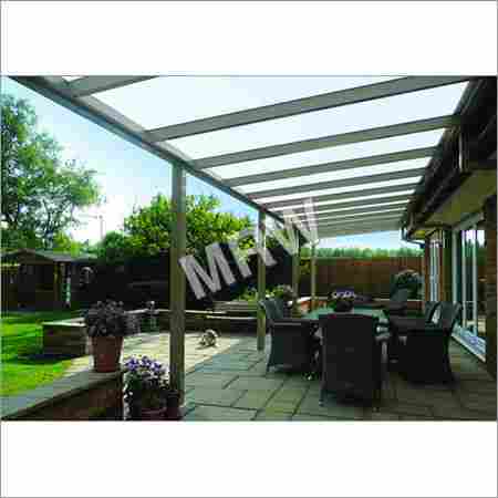 Cafe Sitting Area Glass Roof Canopy