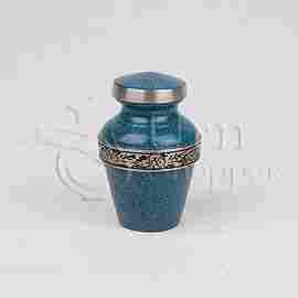Avalon Series Evening Blue Brass Token Cremation Urn