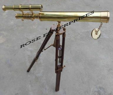 Handmade Nautical Collectible Brass Tripod Telescope