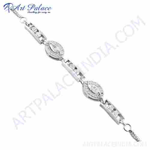 Fashionable CZ Silver Bracelet