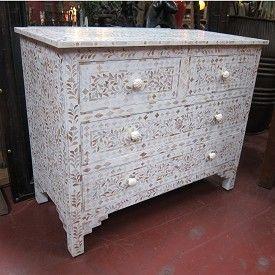 Mother of Pearl Inlay White Dresser