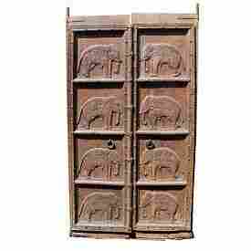 Jodhpur Carved Wood Elephant Door