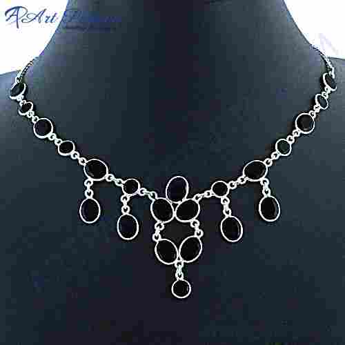 Royal Trade Black Onyx Silver Necklace