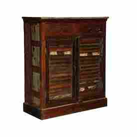 Reclaimed Wood Shutter Cabinet with Drawers