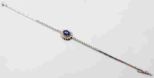 Designer oval cut tanzanite bracelet 