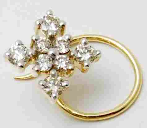 fancy design diamond gold nose pin exporter