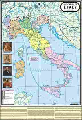 Struggle for Unification of Italy Map