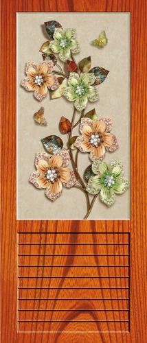 Multicolor Flowers Design Door Size: 3X7