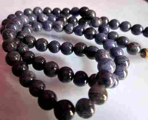 Blue aventurian 5mm-6mm round beaded necklace 18inch  
