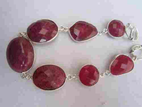  78 cts ruby 7pcs connectors 8 inch ready to wear bracelet 