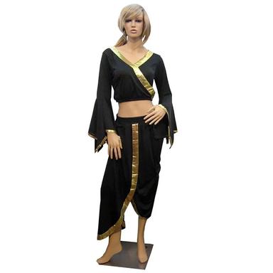 Polyester Party Wear Black Belly Dance Costume