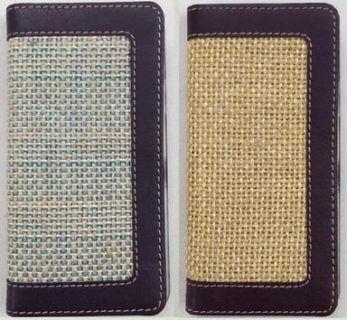 Real Leather Mobile Case In Jute/Leather Combo