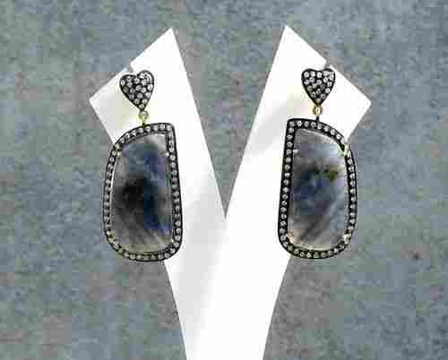 Sapphire & Diamond Gemstone Victorian Earring