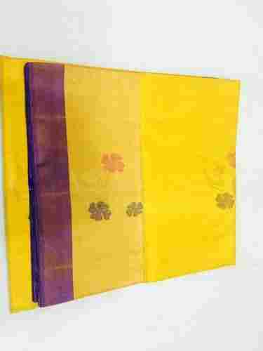 Pure Silk Handloom Yellow Saree
